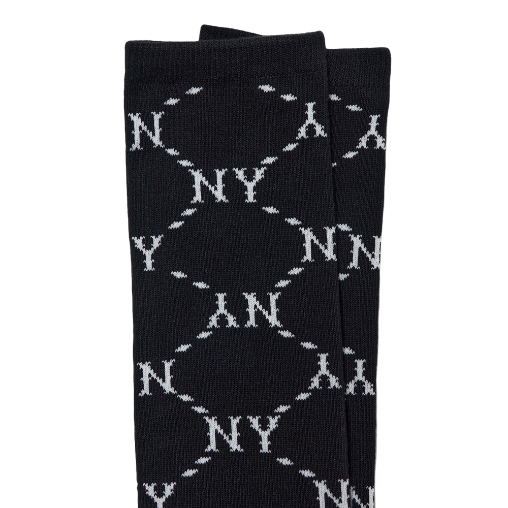 MLB Dinamond Monogram Knee Socks New York Yankees Black