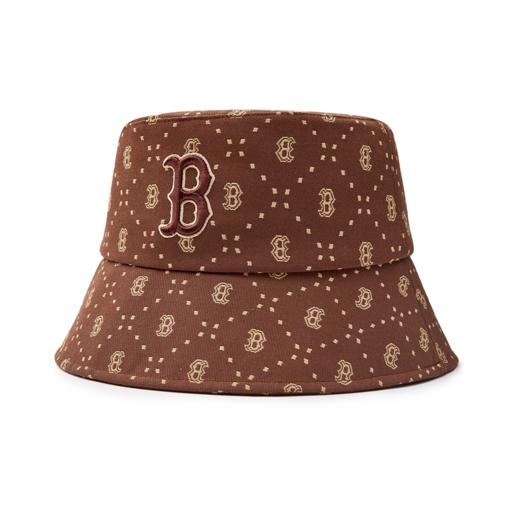 Nón MLB Korea Diamond Monogram Bucket Hat Boston Red Sox D.Brown