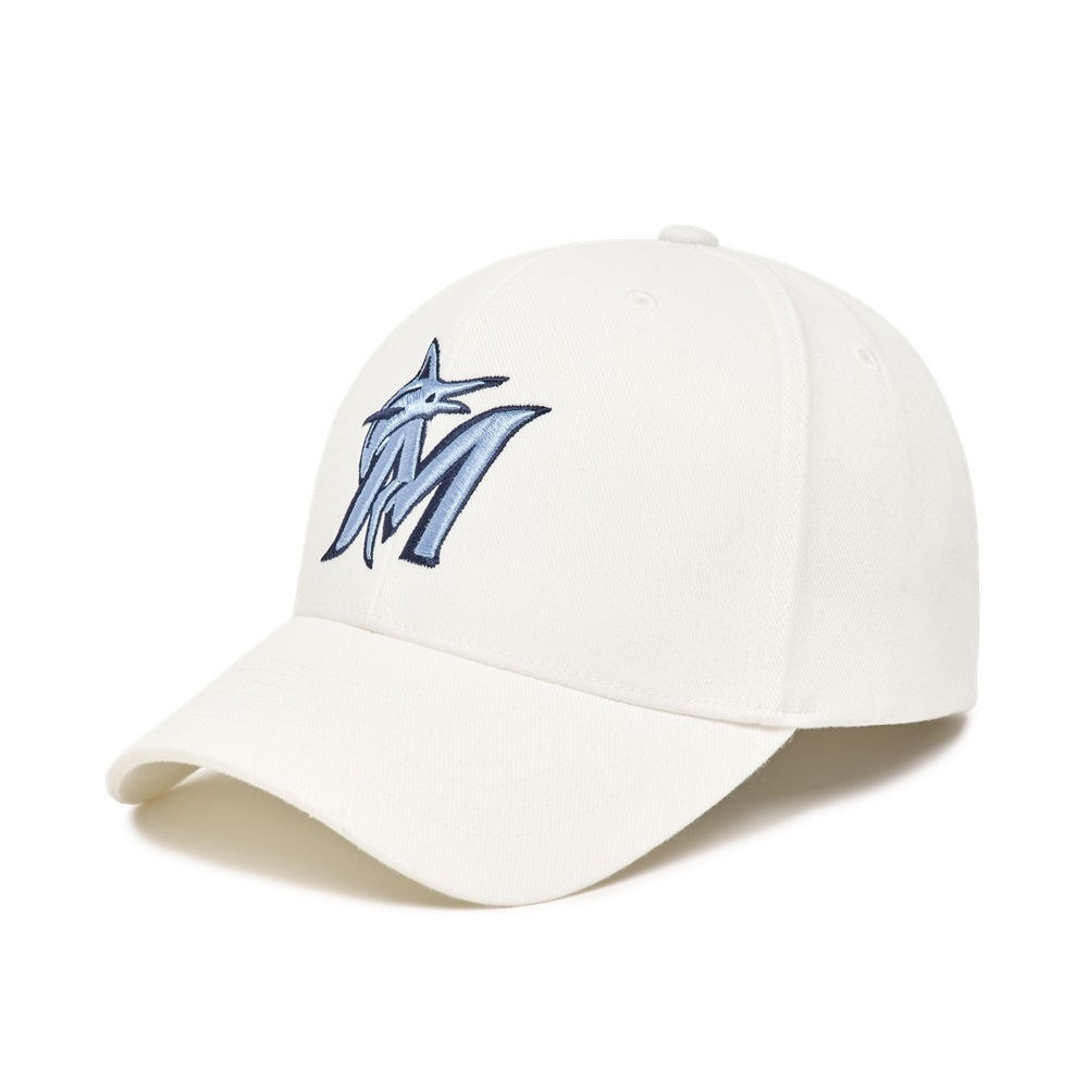 Nón MLB New Fit Structure Ball Cap Miami Marlins White