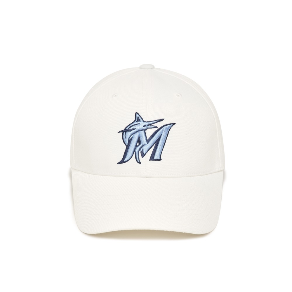 Nón MLB New Fit Structure Ball Cap Miami Marlins White