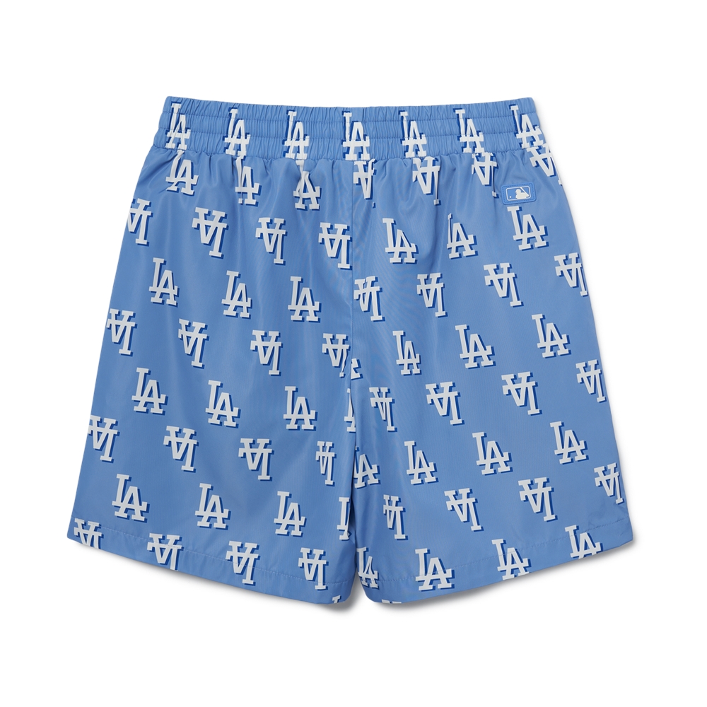 Quần Shorts MLB Classic Monogram Front Panel Pattern 5 Woven LA Dodgers L.Cobait Blue