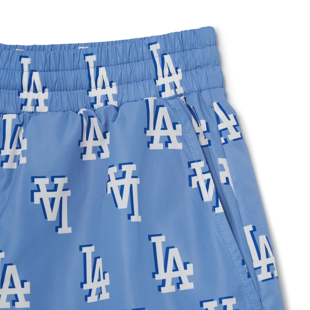 Quần Shorts MLB Classic Monogram Front Panel Pattern 5 Woven LA Dodgers L.Cobait Blue