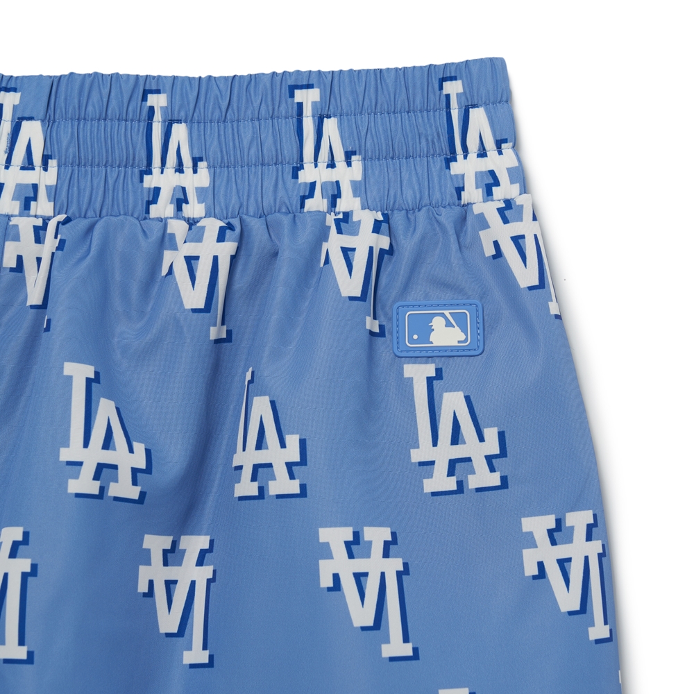 Quần Shorts MLB Classic Monogram Front Panel Pattern 5 Woven LA Dodgers L.Cobait Blue
