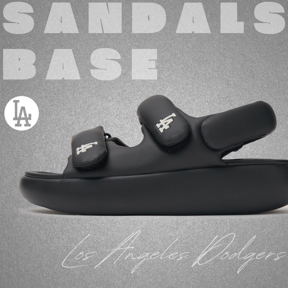 Sandals MLB Korea Base Metal LA Dodgers Black