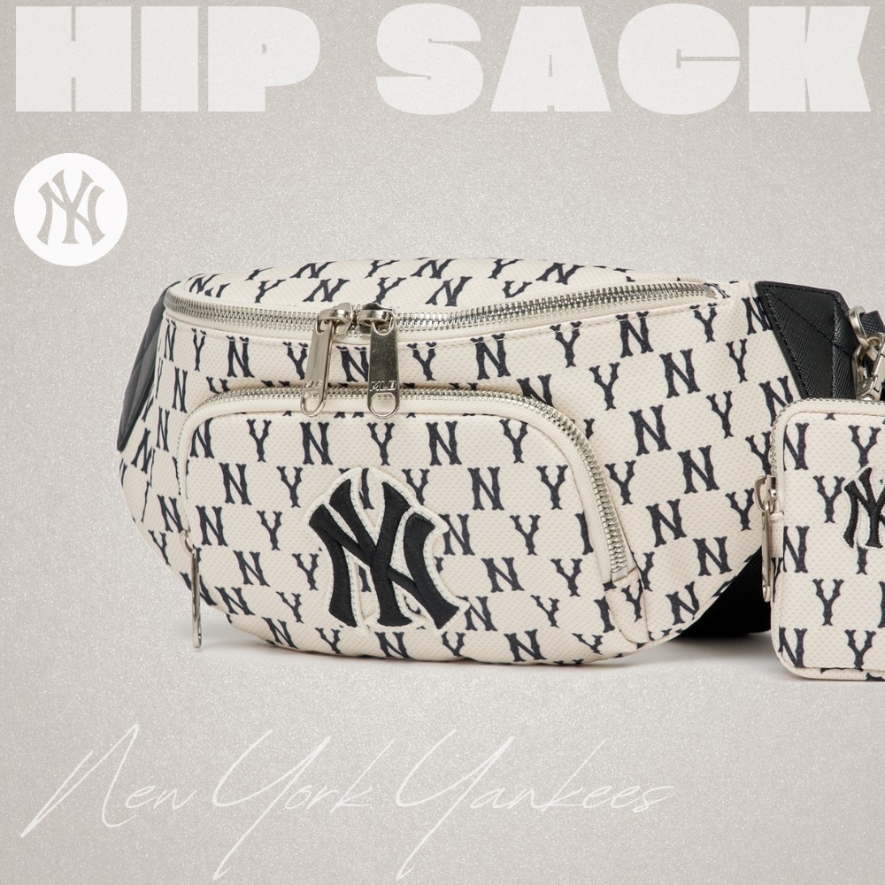 Túi MLB Monogram Hip Sack New York Yankees D.Cream