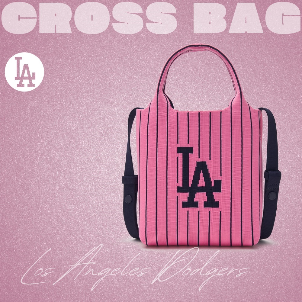 Túi MLB Korea Basic Big Logo Knit Cross Bag LA Dodgers Pink