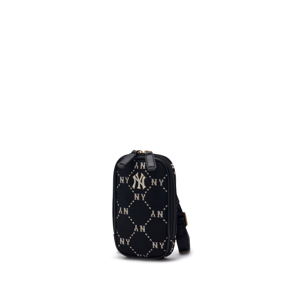 Túi MLB Korea Diamond Monogram Phone Pouch New York Yankees Black