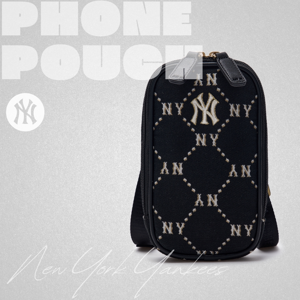Túi MLB Korea Diamond Monogram Phone Pouch New York Yankees Black