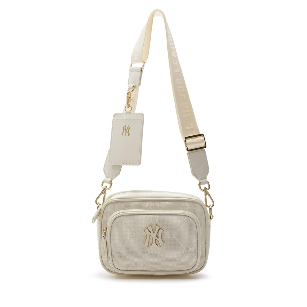 Túi MLB Korea Dia Monogram JQD Camera Bag New York Yankees Cream