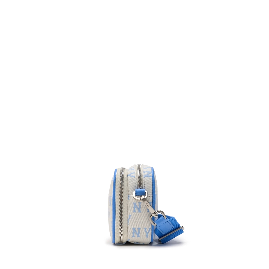 Túi MLB Korea Monogram Jacquard Mini Cross Bag New York Yankees Sky Blue