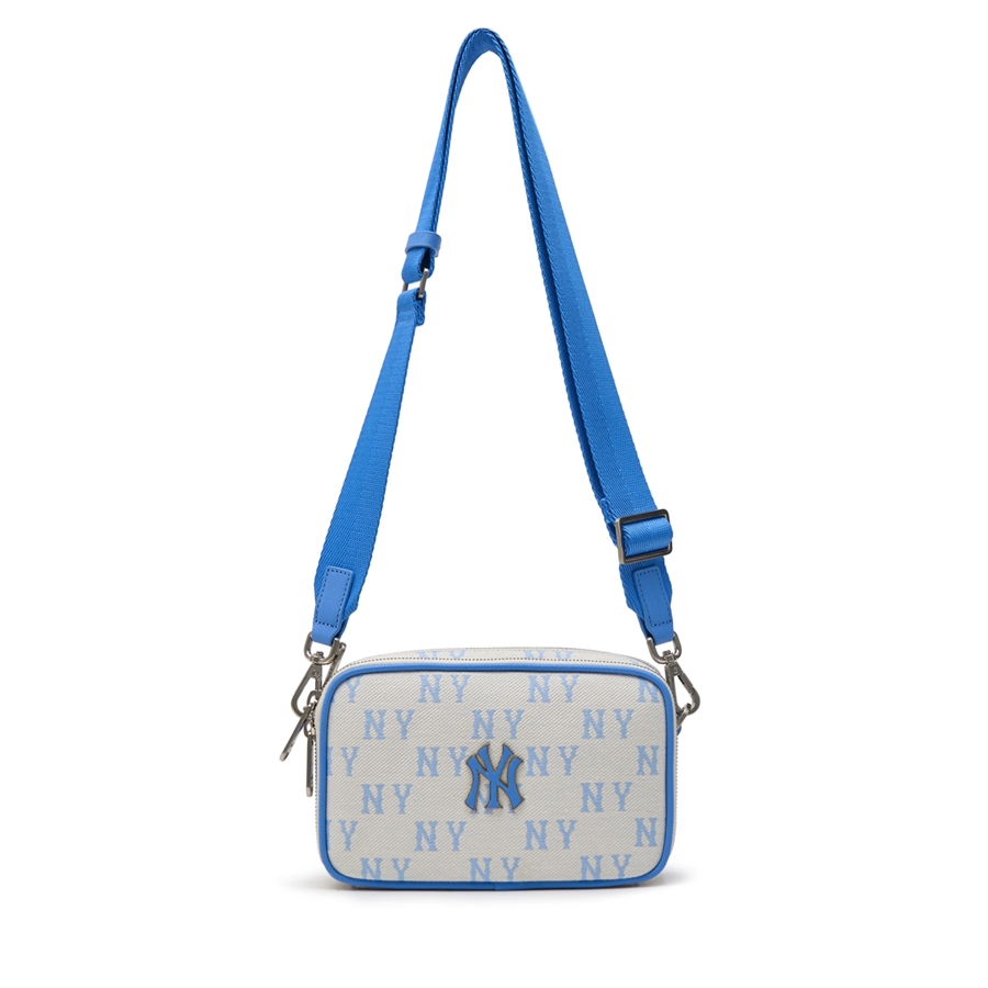 Túi MLB Korea Monogram Jacquard Mini Cross Bag New York Yankees Sky Blue