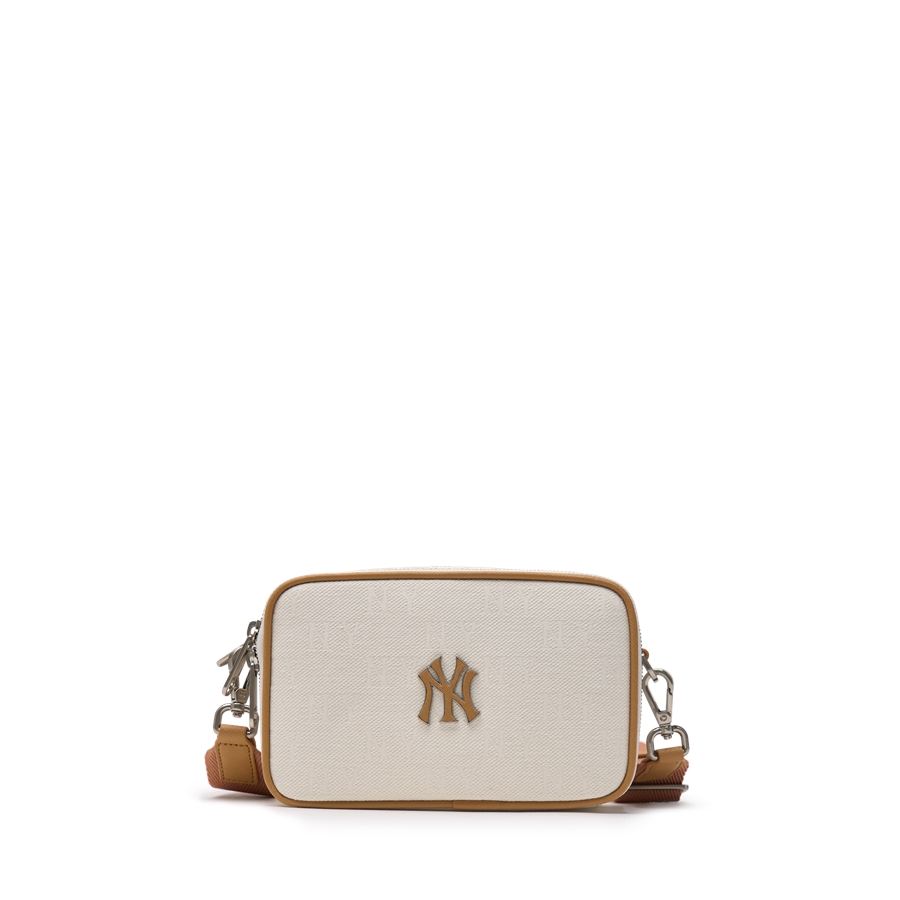 Túi MLB Korea Monogram Jacquard Mini Cross Bag New York Yankees Cream