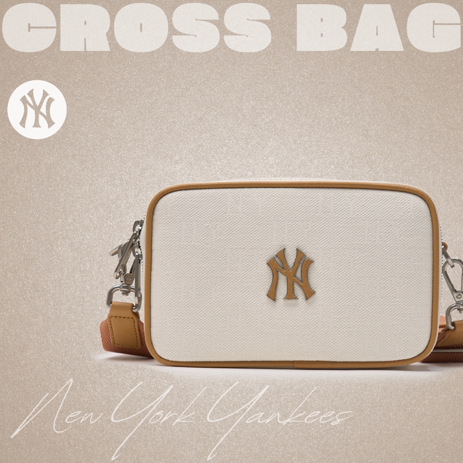 Túi MLB Korea Monogram Jacquard Mini Cross Bag New York Yankees Cream