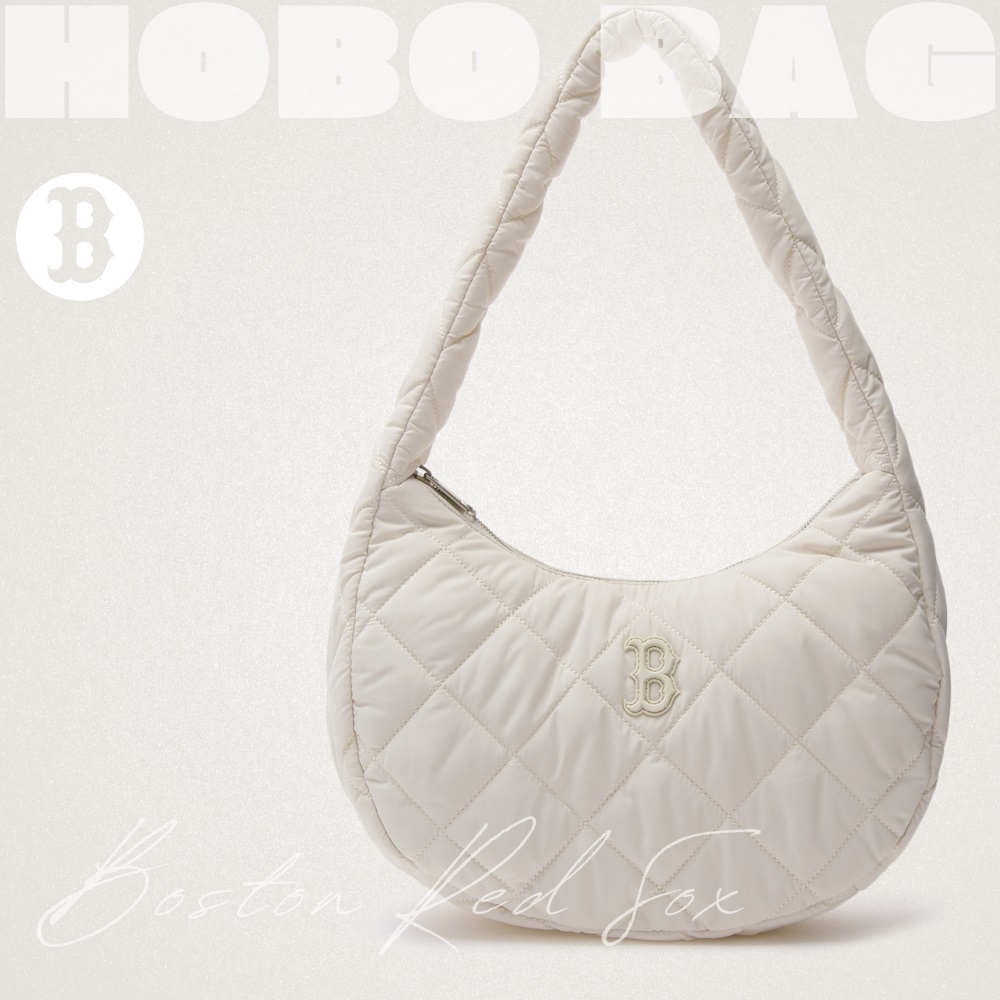 Túi MLB Korea Quilted Hobo Bag Medium Boston Red Sox Cream