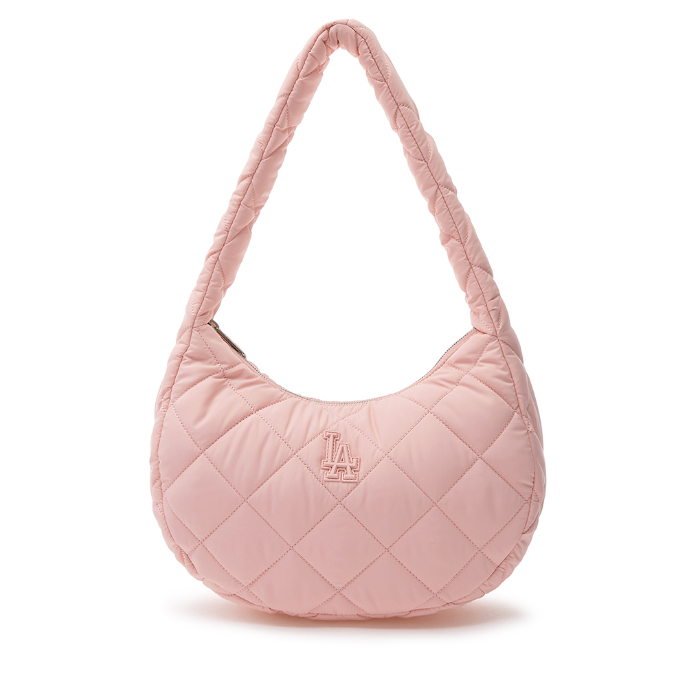 Túi MLB Korea Quilted Hobo Bag Medium LA Dodgers Peach