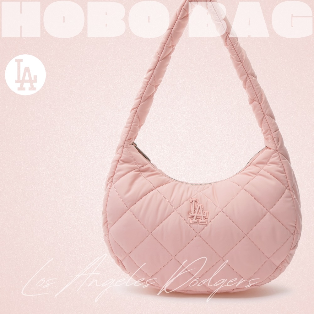 Túi MLB Korea Quilted Hobo Bag Medium LA Dodgers Peach