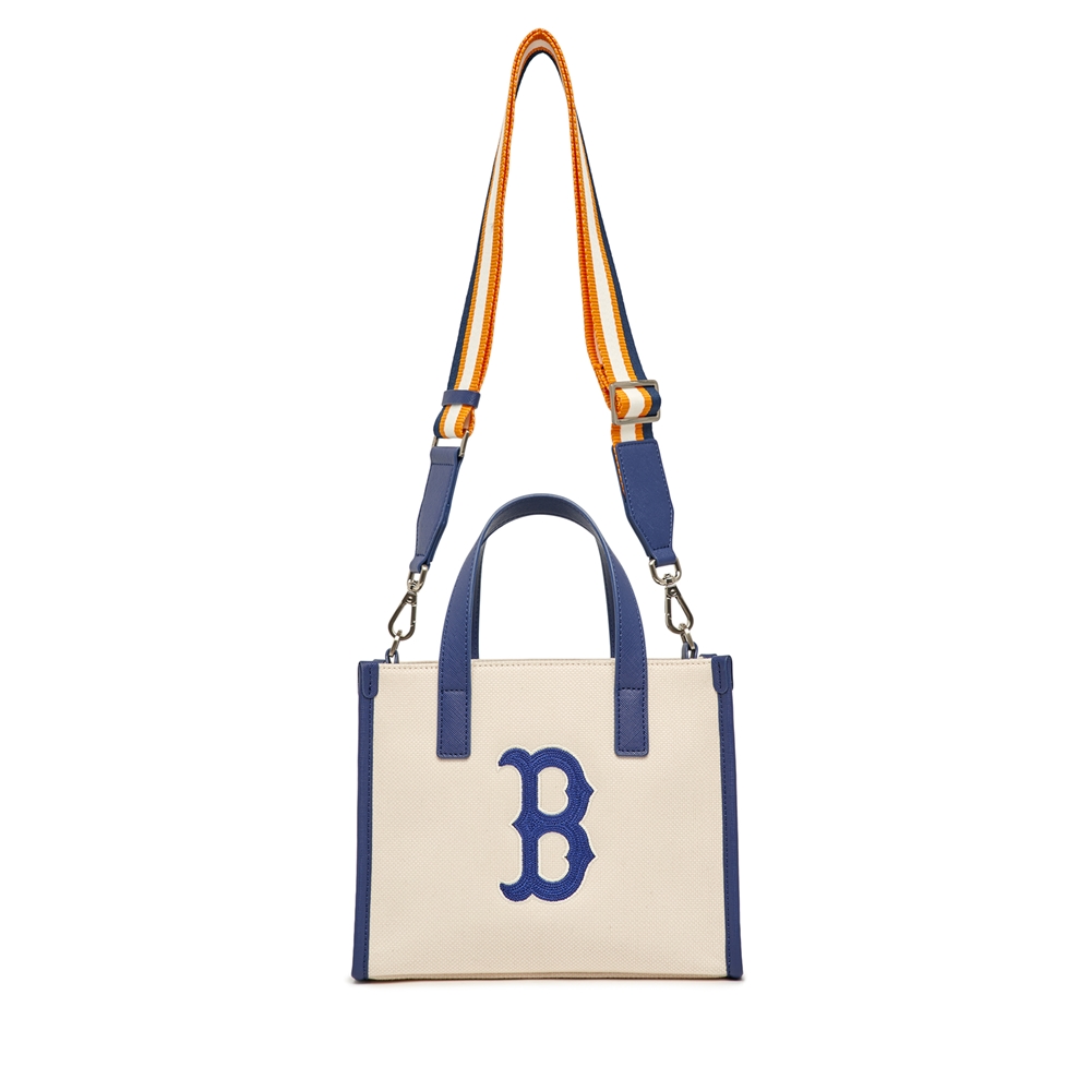 Túi MLB Basic Big Logo Canvas Small Tote Bag Boston Red Sox Cream