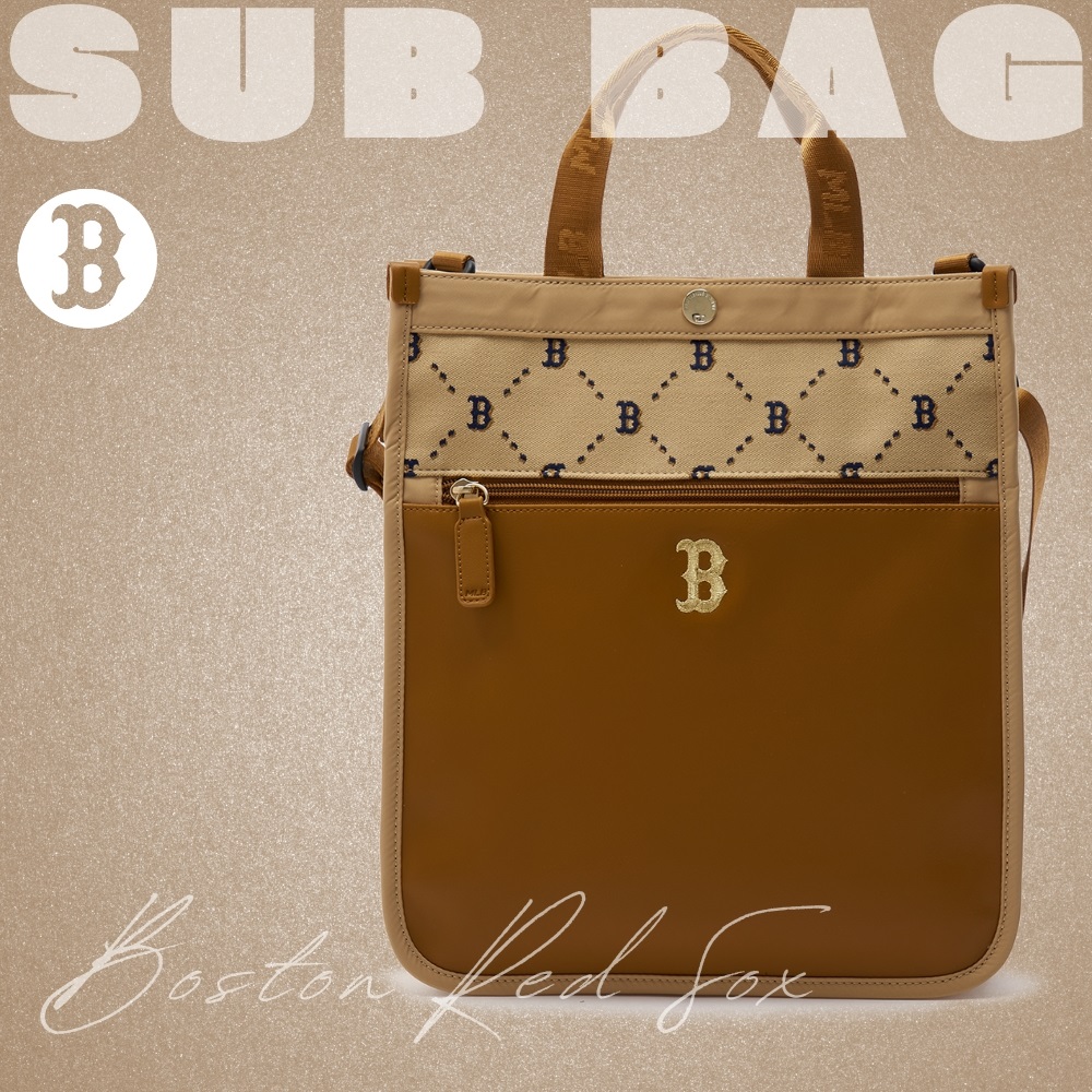 Túi MLB Korea Diamond Monogram Sub Bag Boston Red Sox Beige