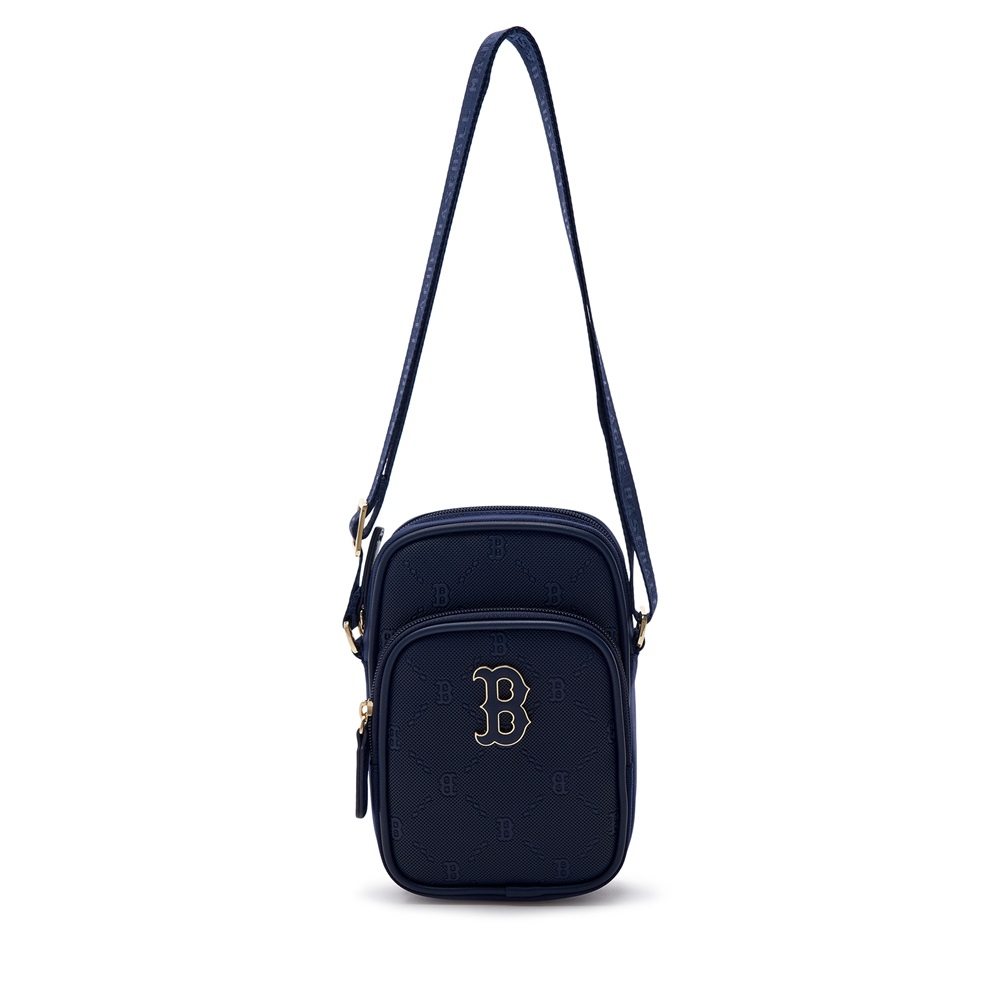 Túi MLB Korea Diamond Monogram PU Emboss Phone Pouch Boston Red Sox Navy