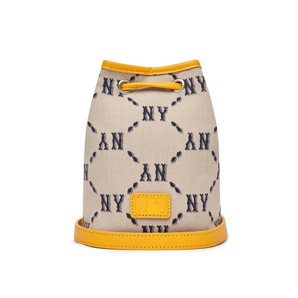 Túi MLB Dia Monogram Jacquard Mini Bucket Bag New York Yankees Beige