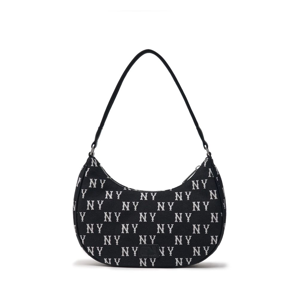 Túi MLB Korea Monogram Jacquard Hobo Bag New York Yankees Black