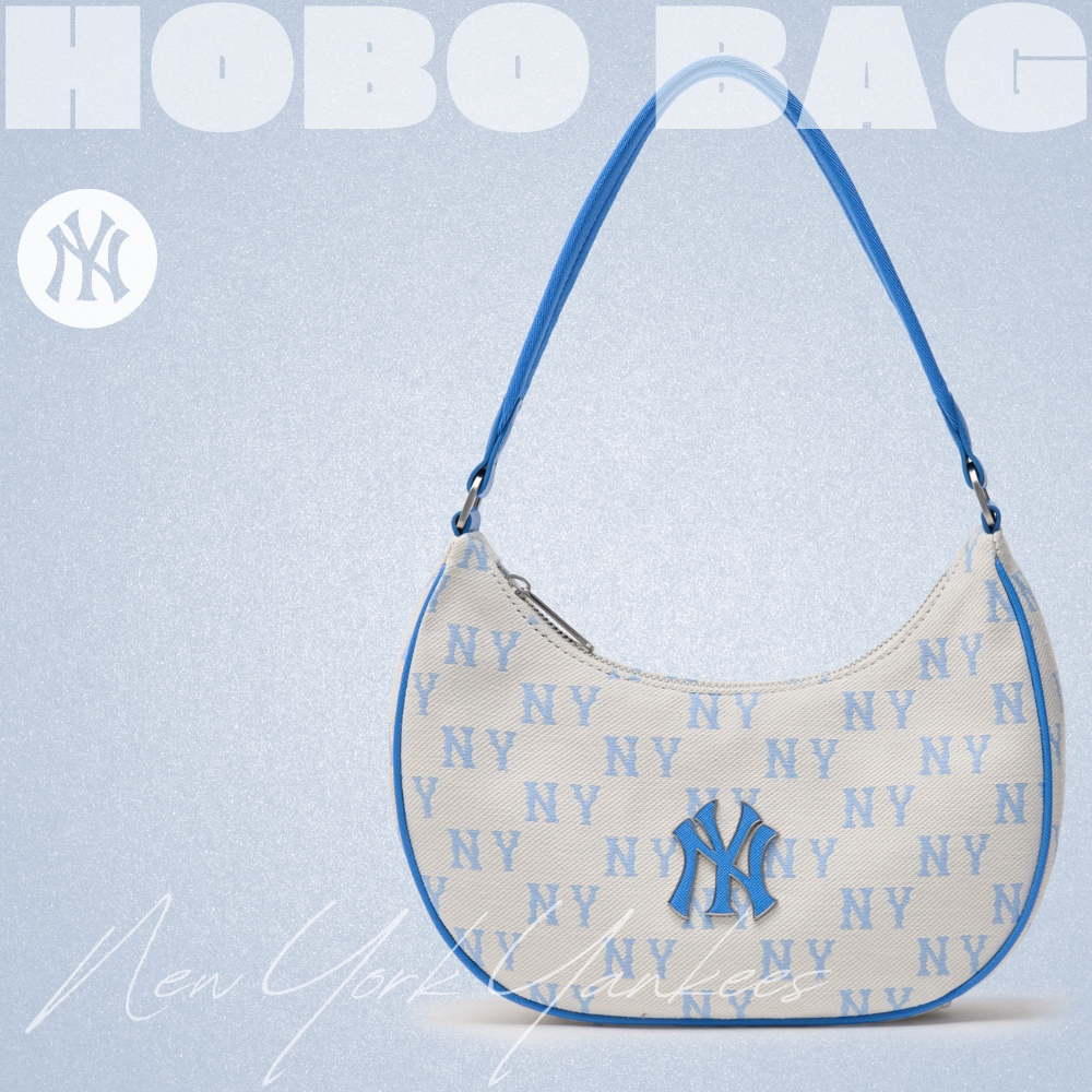 Túi MLB Korea Monogram Jacquard Hobo Bag New York Yankees S.Blue