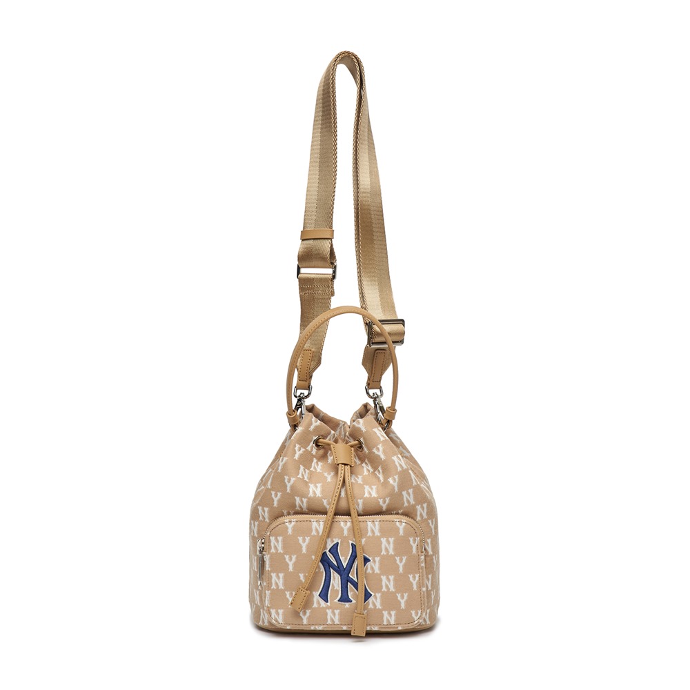 Túi MLB Monogram Bucket Bag New York Yankees D.Beige