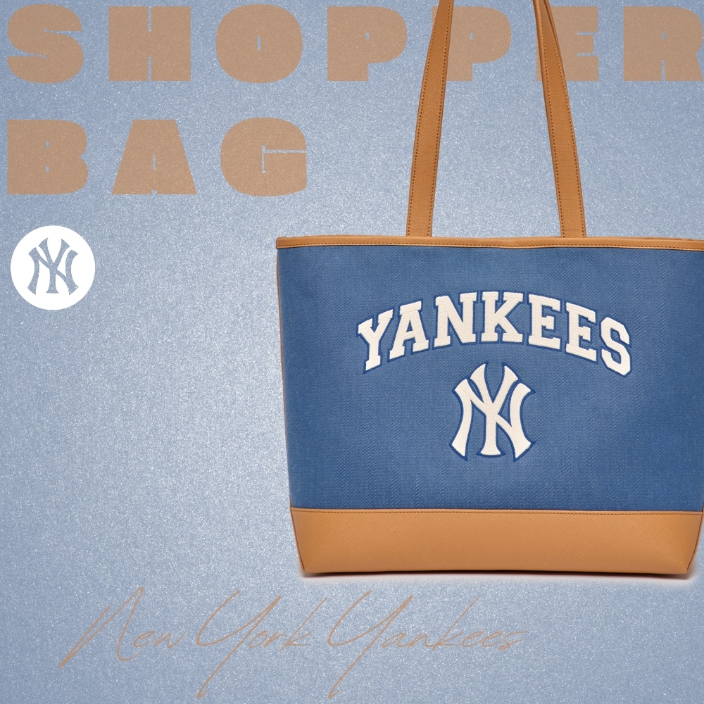 Túi MLB Korea Varsity Canvas Shopper Bag New York Yankees Indigo