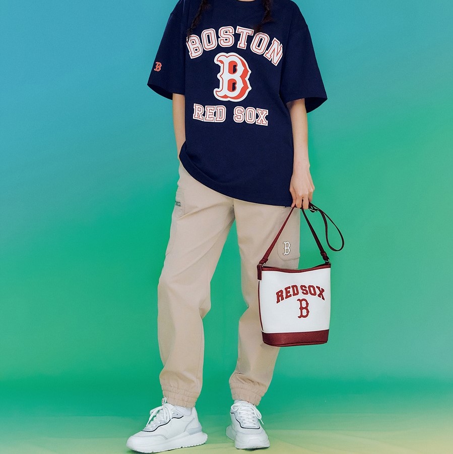 Túi MLB Varsity Basic Canvas Bucket Bag Boston Red Sox D.Cream