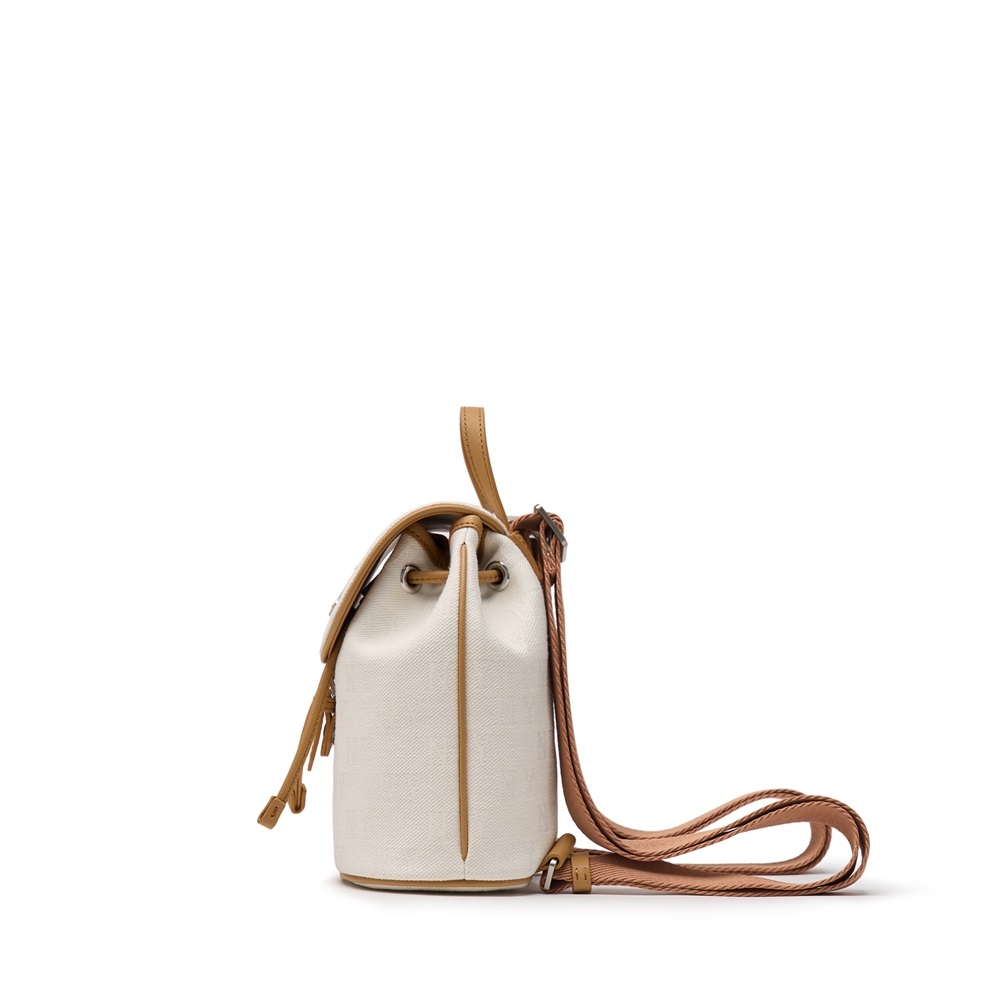 Túi MLB Korea Monogram Jacquard Bucket Bag New York Yankess Cream