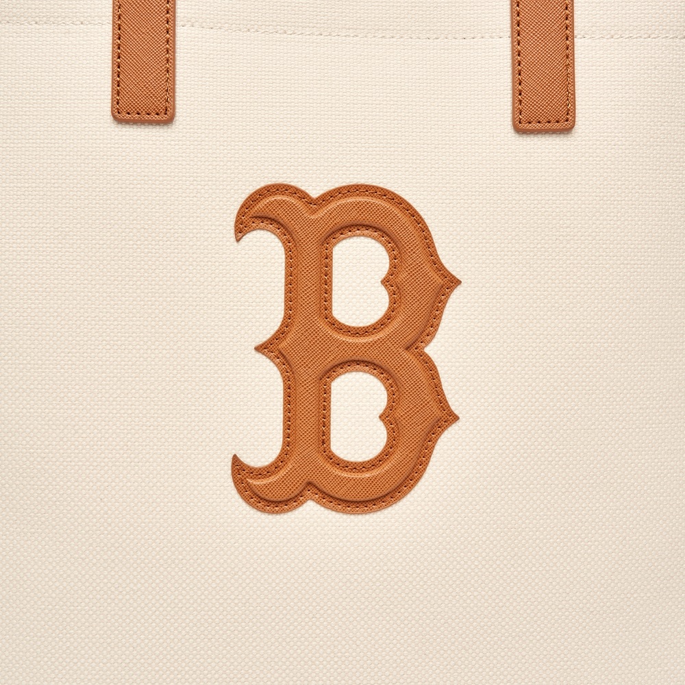 Túi MLB Basic Canvas Vertical Tote Bag Boston Red Sox Cream