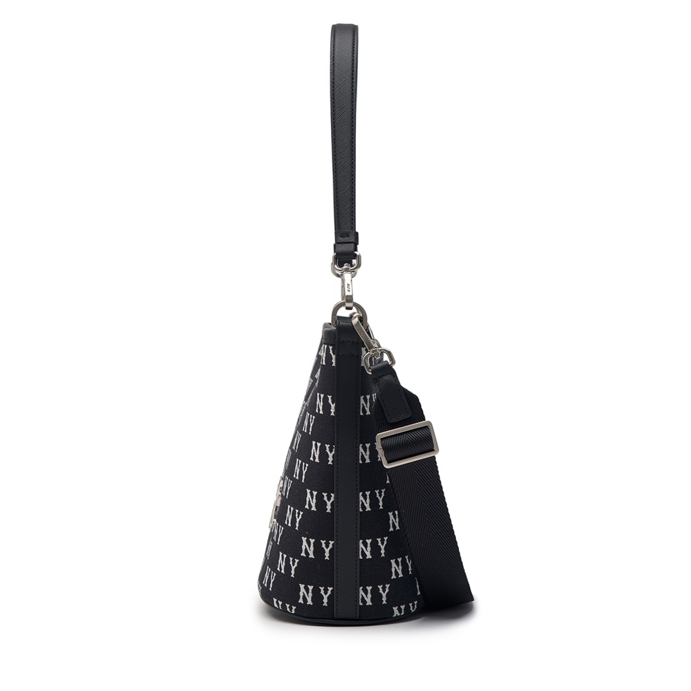 Túi MLB Korea Monogram Jacquard Bucket Bag New York Yankees Black