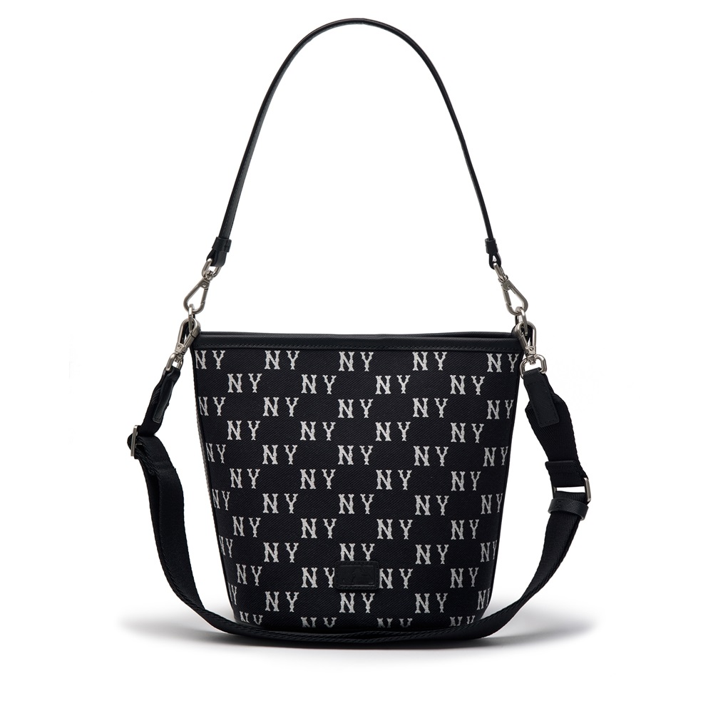 Túi MLB Korea Monogram Jacquard Bucket Bag New York Yankees Black