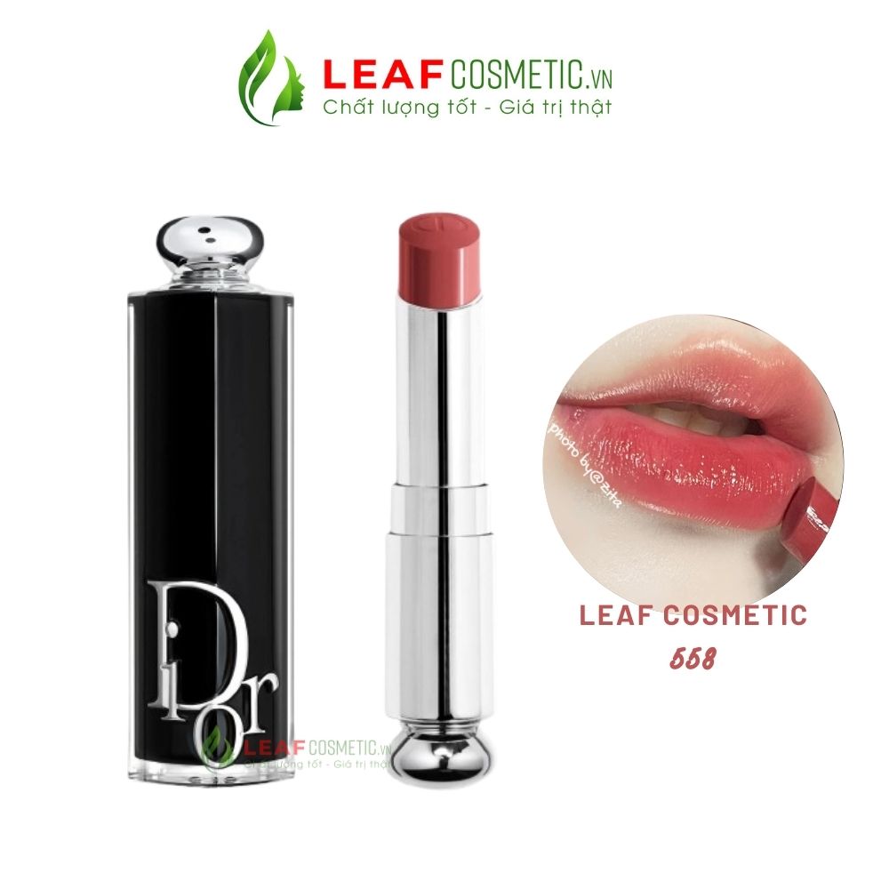 Son Dior Addict Hydrating Shine 558 Hồng Đất Pha Cam chính hãng