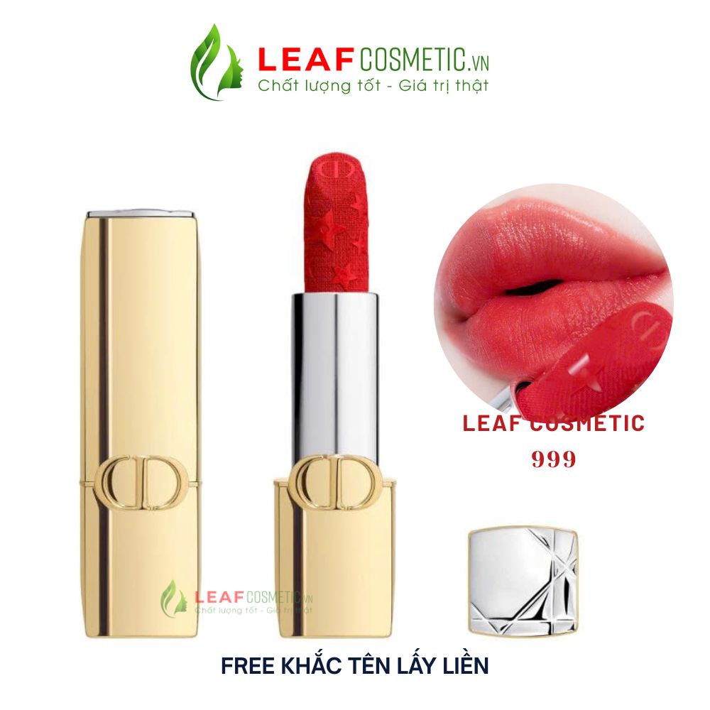 Son Dior Rouge Dior Velvet 999 màu đỏ tươi chính hãng