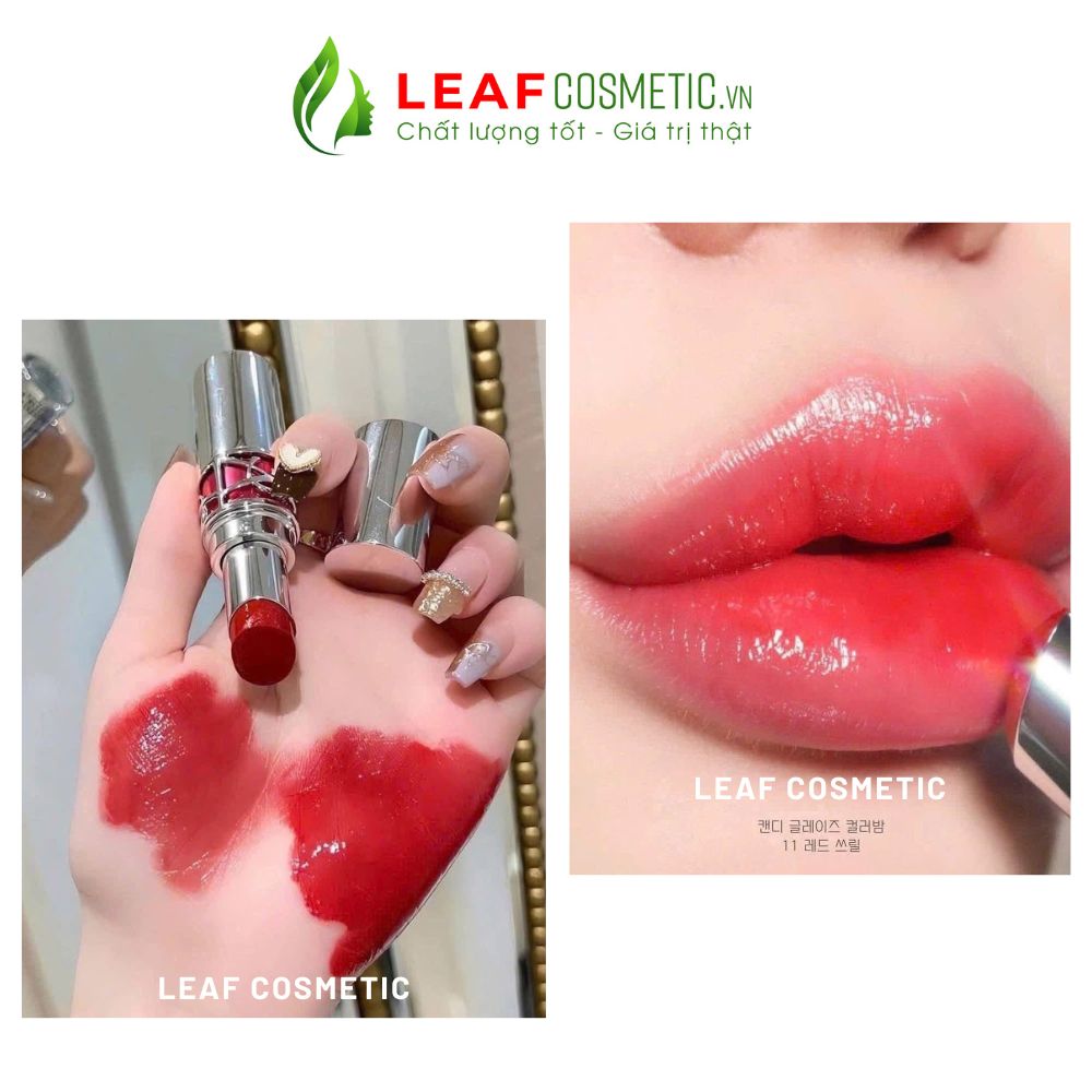 Son Dưỡng YSL Rouge Volupte Candy Glaze 11 Red Thrill đỏ san hô