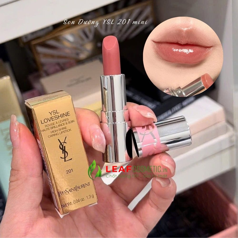 Son Dưỡng YSL Loveshine 201 Rosewood Blush - Hồng Gỗ (Mini) chính hãng