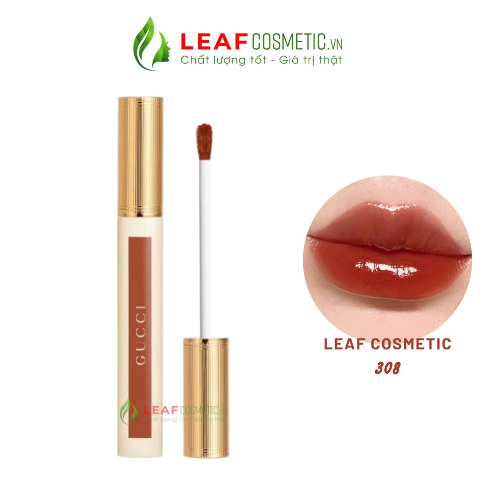 Son kem Gucci Glow Oil-In-Water Tint 308 Lucy Dark Orange chính hãng