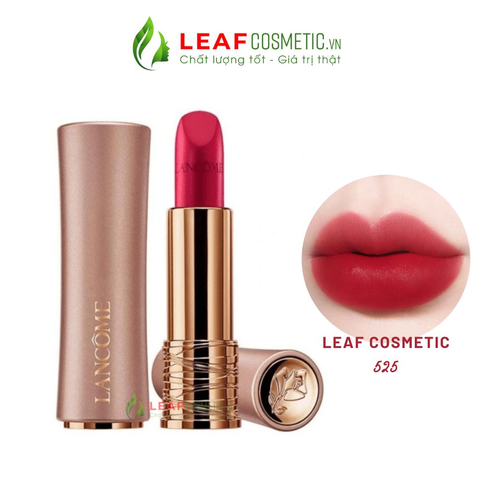 Son Lancôme L'Absolu Rouge Intimatte 525 French Bisou màu đỏ cherry chính hãng