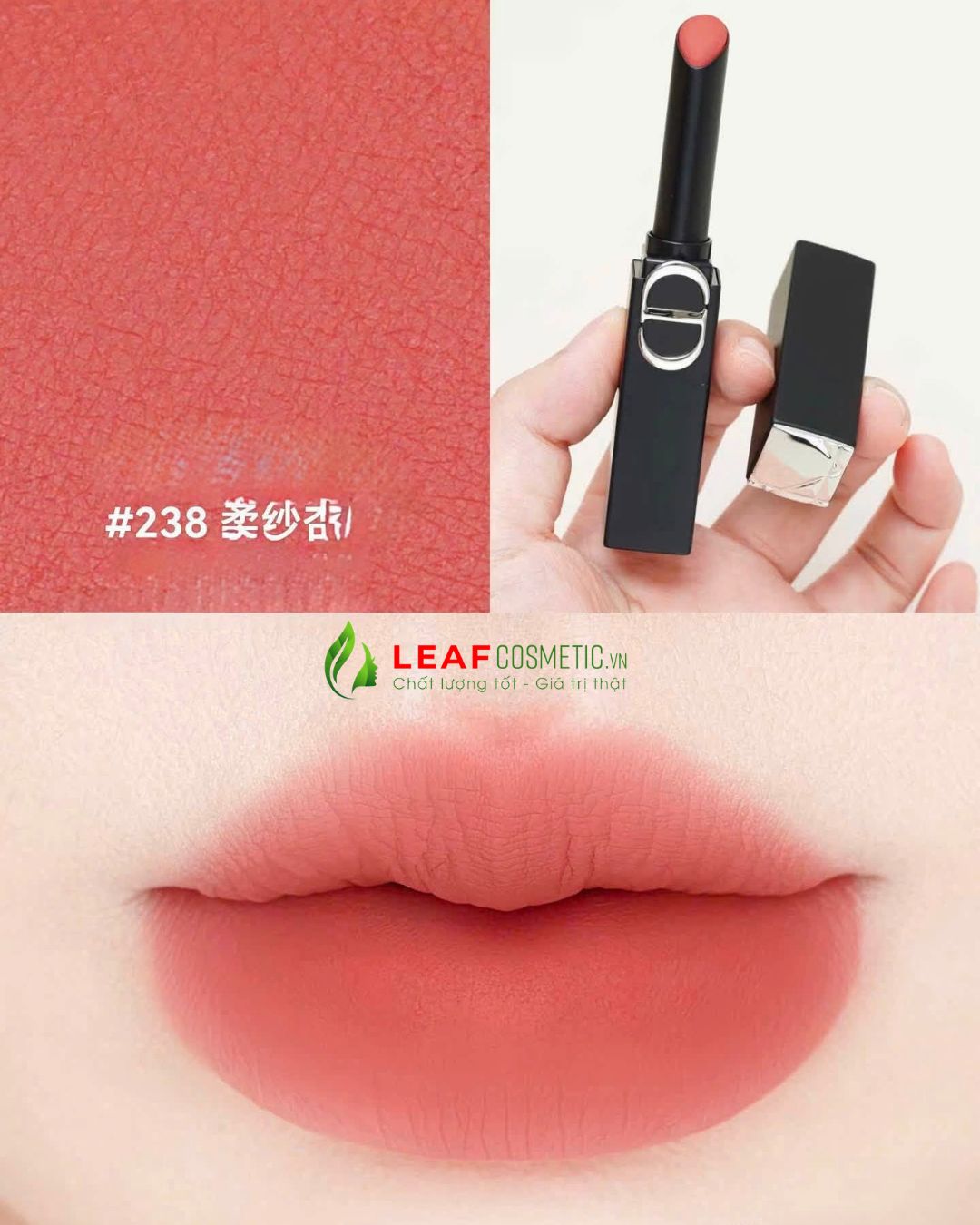 Màu son Dior 238 Coral D-Sire – Màu Đỏ Cam San Hô