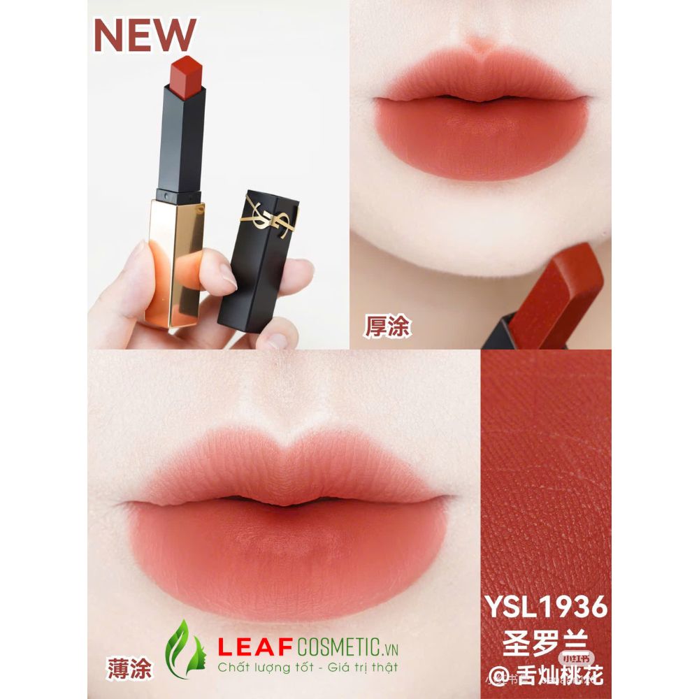 Bảng Màu Son YSL 1936 Firey Era màu đỏ cam gạch thời thượng