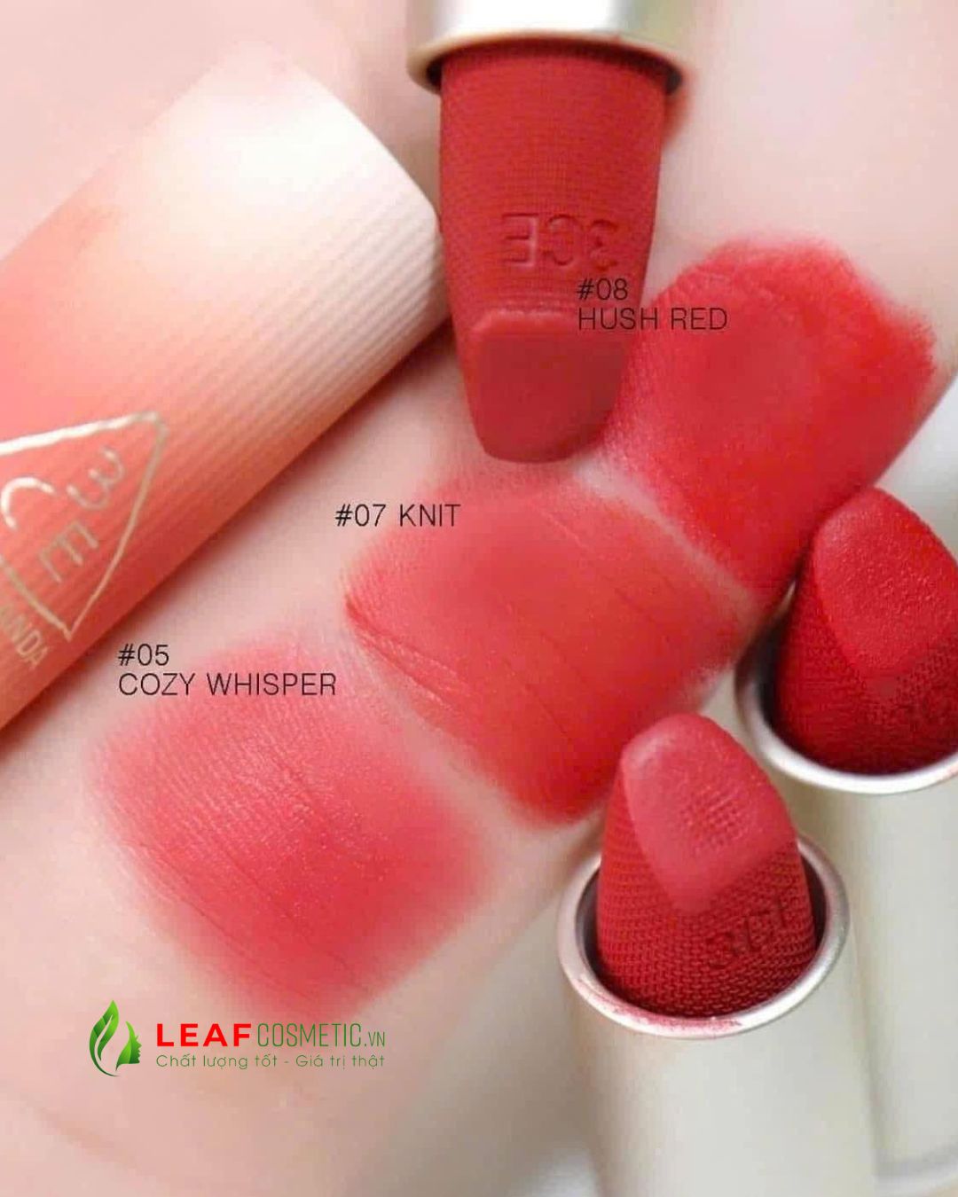 Bảng màu Son 3CE Cashmere Hug Lipstick