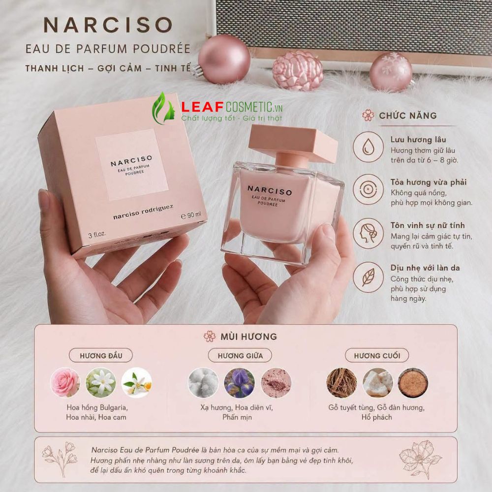 Thiết kế chai Narciso Poudrée màu hồng phấn thanh lịch