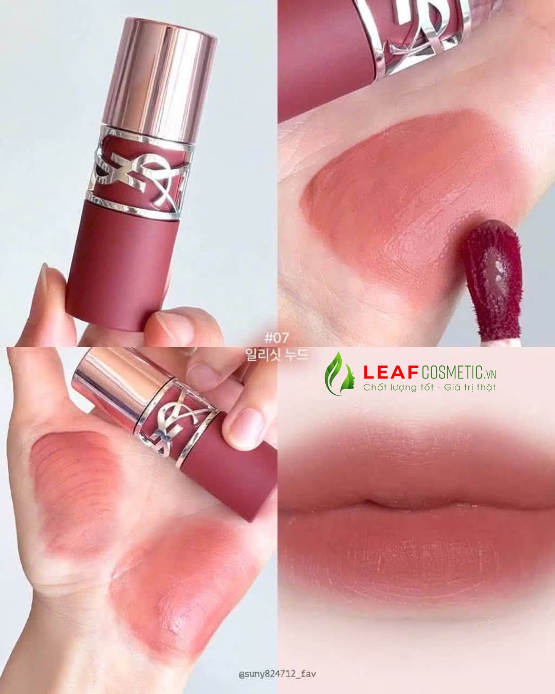 Màu son YSL 07 Illicit Nude – Màu Hồng Nâu Đất