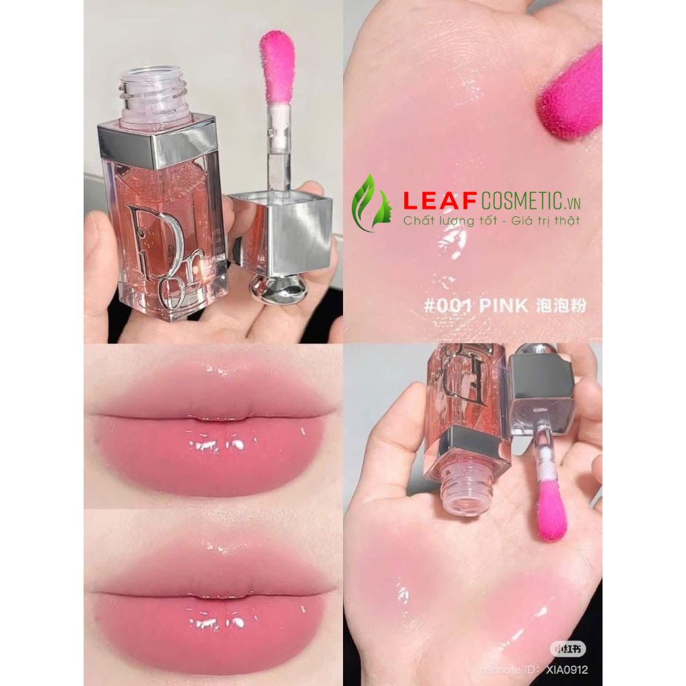 Swatch màu hồng tự nhiên của bộ ba son dưỡng Dior 001