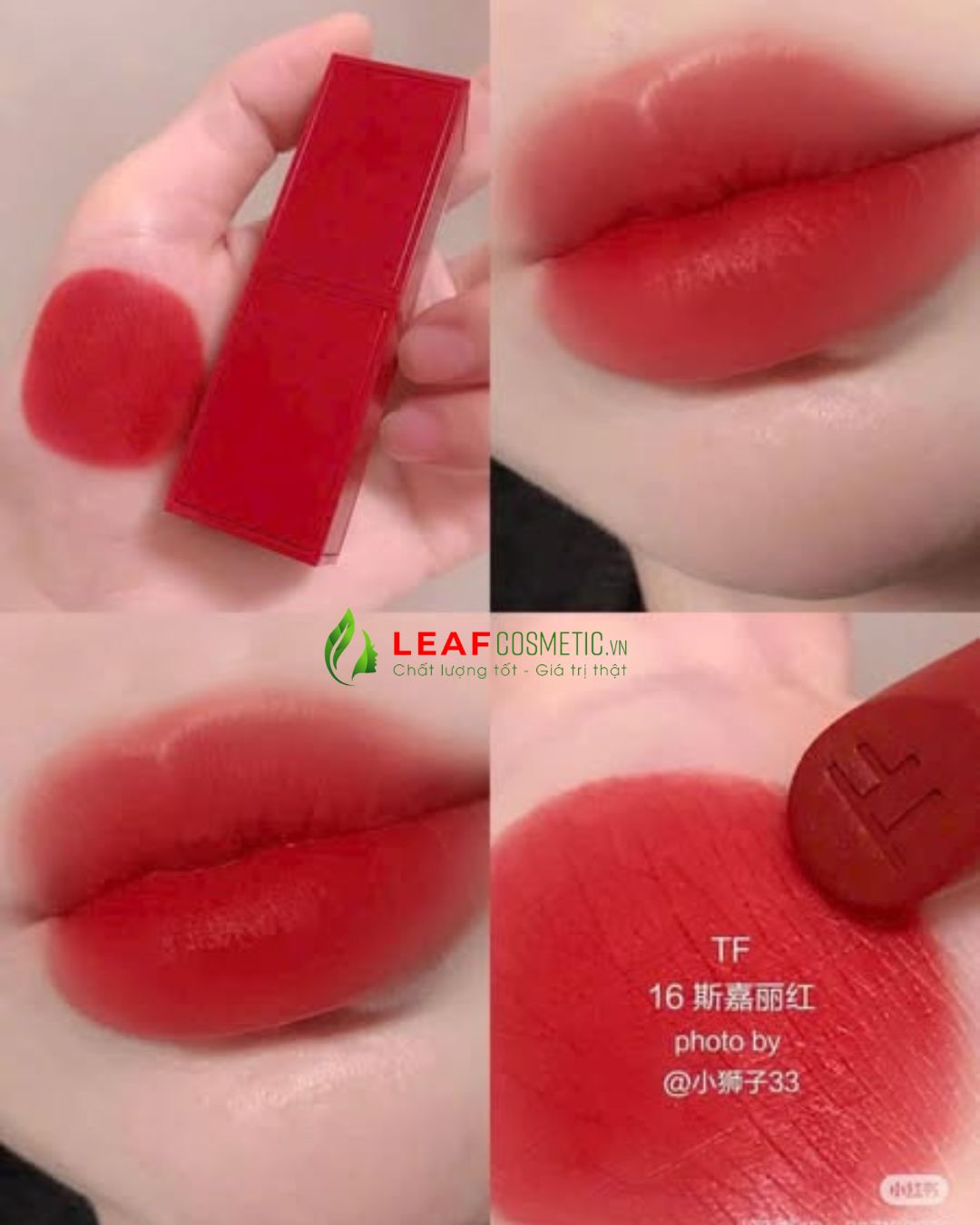 Màu son Tom Ford 16 Scarlet Rouge đỏ thuần cổ điển