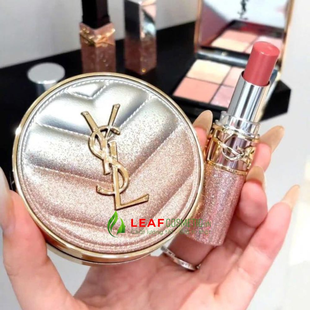Set Quà YSL Cushion Tone B10 + Son Dưỡng Loveshine Candy Glow 44B Limited