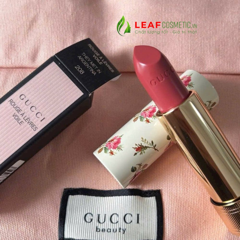 Màu son Gucci 208 They Met in Argentina Hồng Đất thời thượng