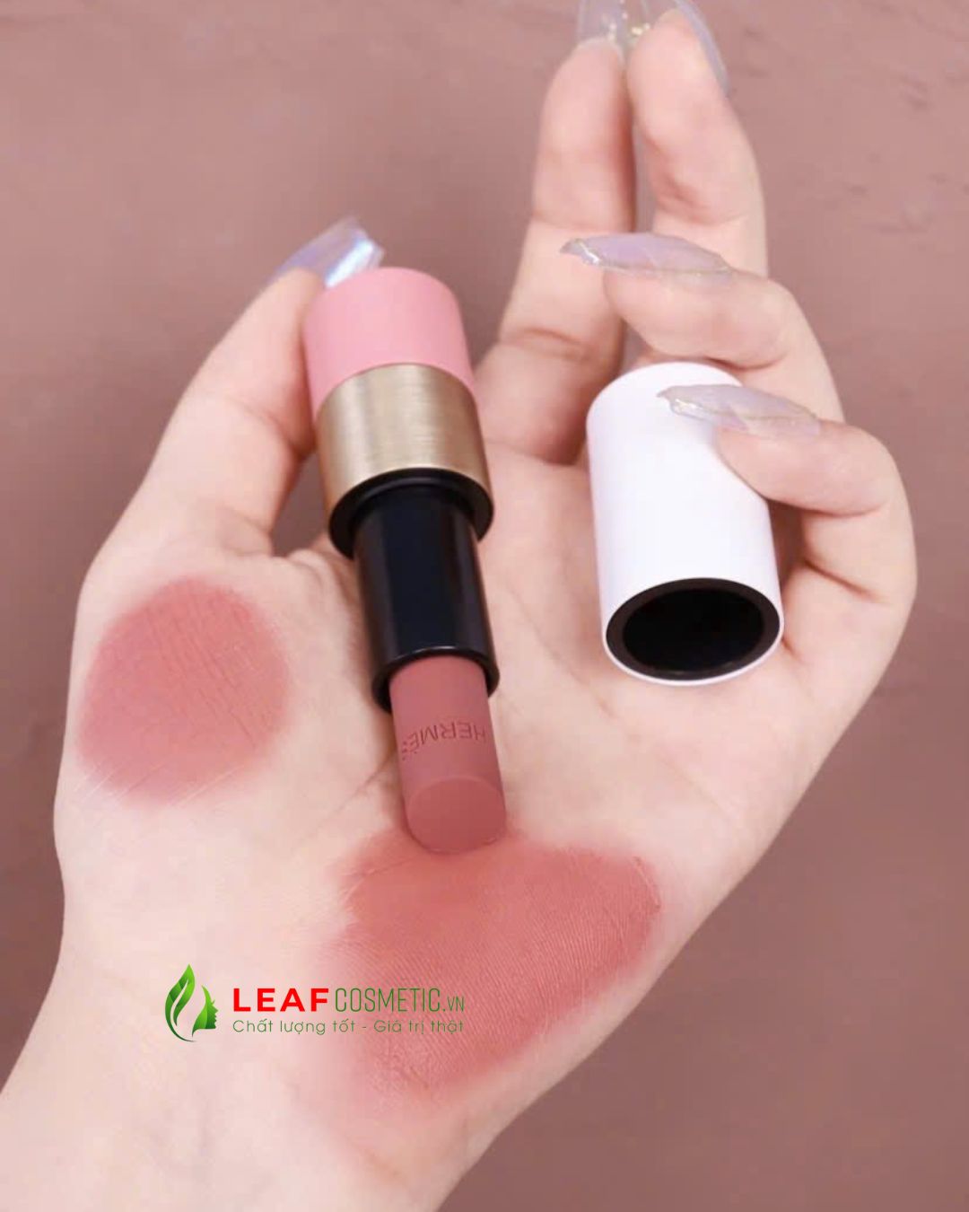 Màu son Hermès Rosy Lip Enhancer 49 Rose Tan hồng đất ấm áp