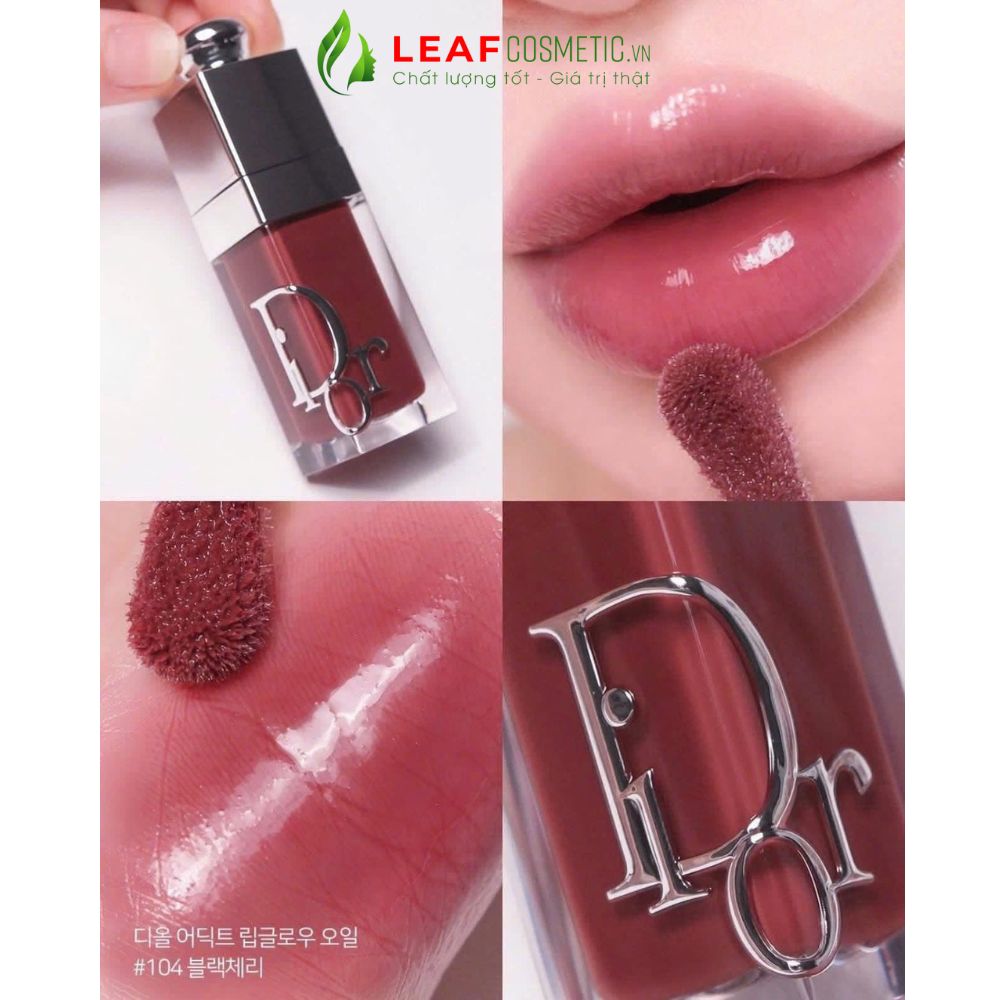 Màu son Dior Addict Lip Glow Oil 104 Black Cherry đỏ mận